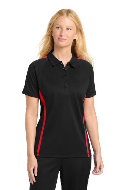 Custom Embroidered Sport-Tek Polos/Knits in Black/ Red