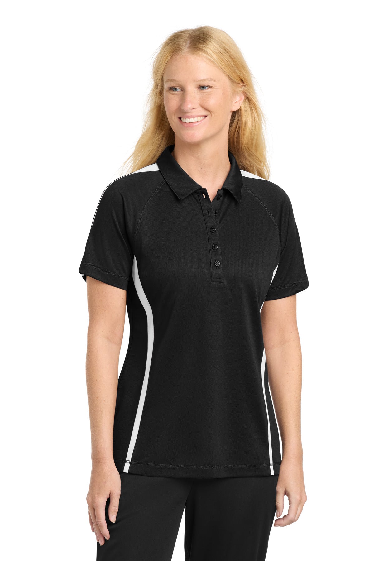 Custom Embroidered Sport-Tek Polos/Knits in Black/ White