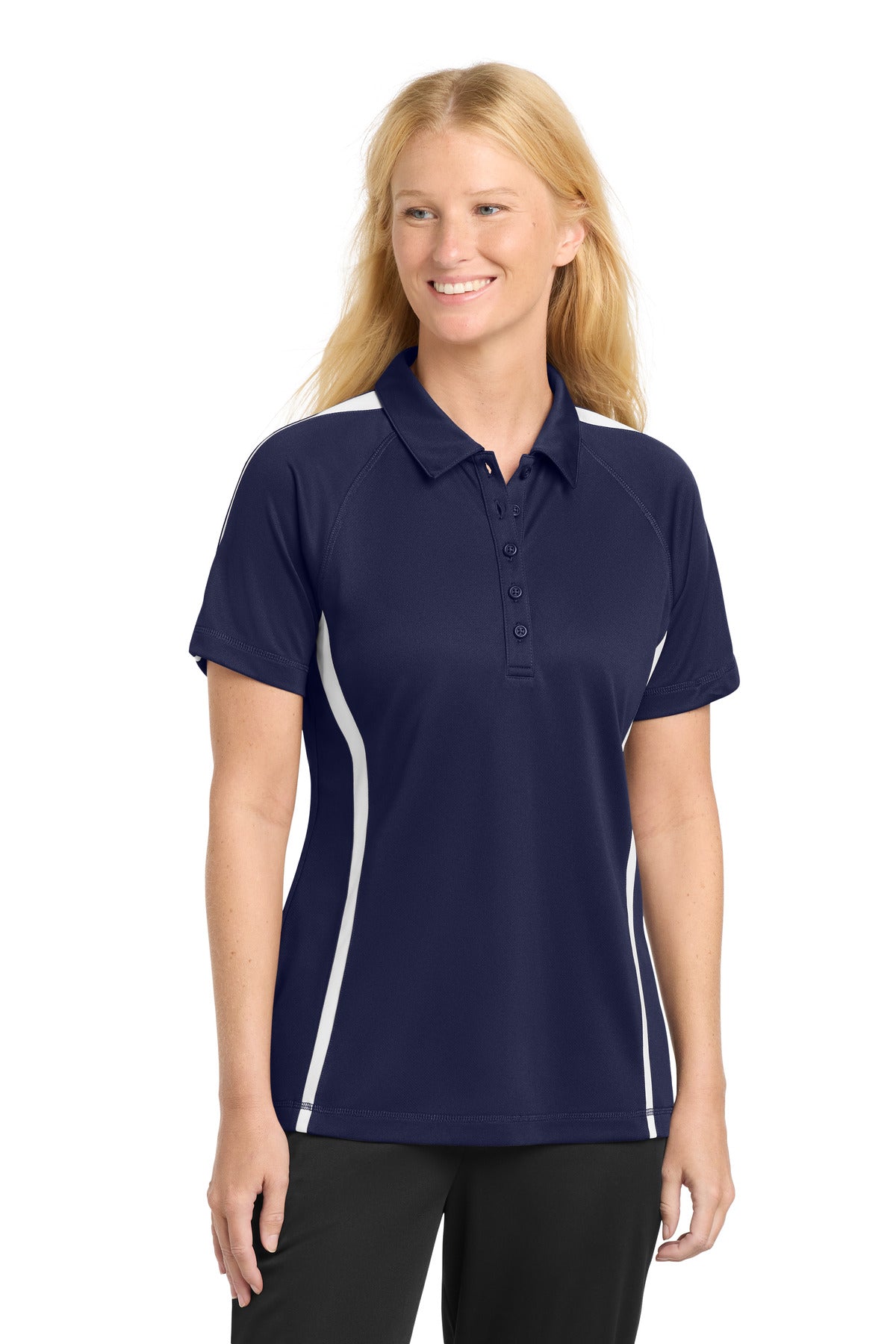 Custom Embroidered Sport-Tek Polos/Knits in True Navy/ White