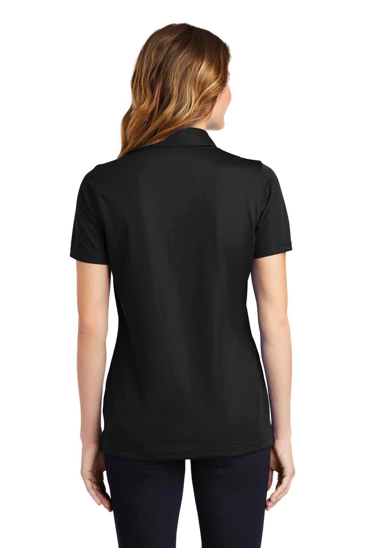 Custom Embroidered Sport-Tek Women's PosiCharge Active Textured Polo. LST690,Black