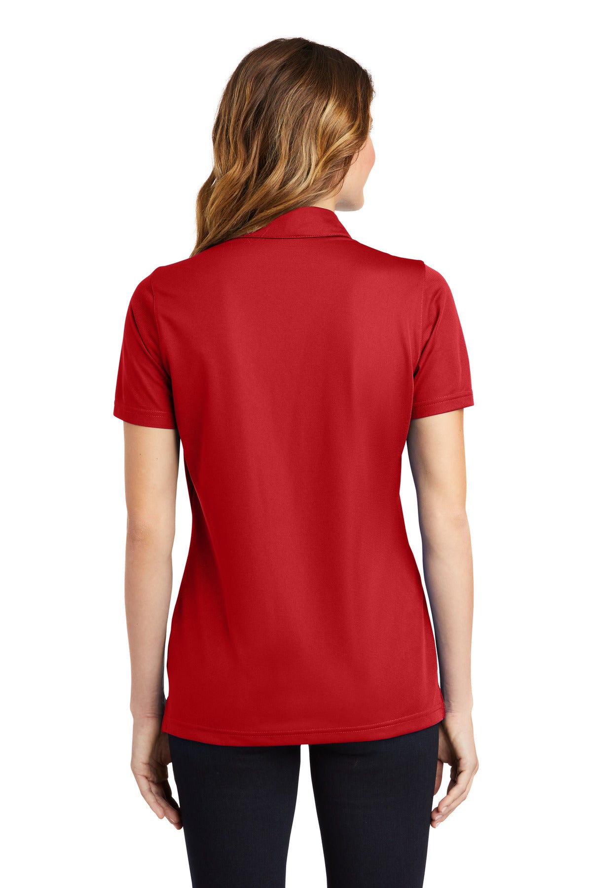Custom Embroidered Sport-Tek Women's PosiCharge Active Textured Polo. LST690,True Red