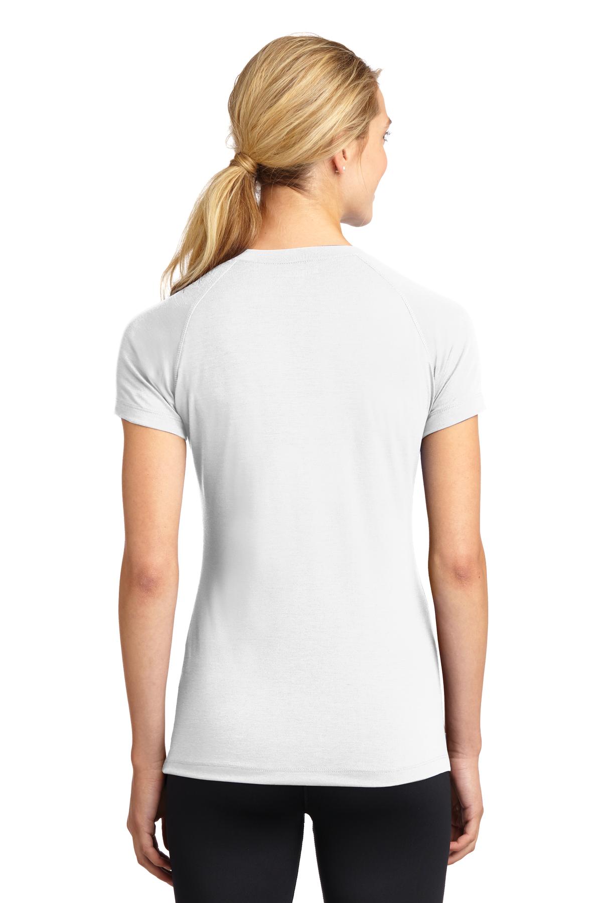 Custom Embroidered Sport-Tek Women's Ultimate Performance V-Neck. LST700,White