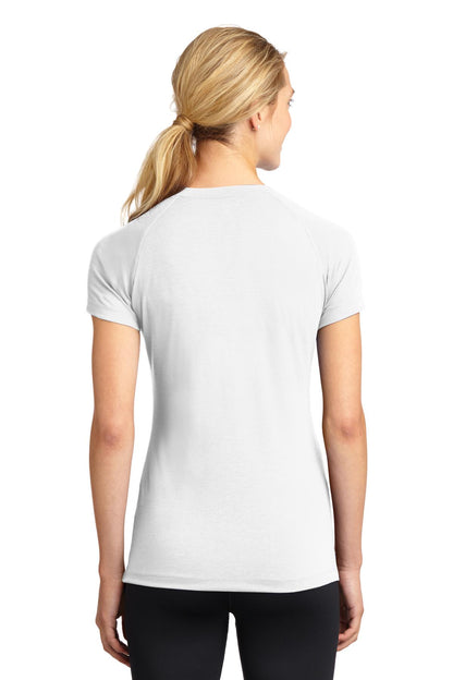Custom Embroidered Sport-Tek Women's Ultimate Performance V-Neck. LST700,White