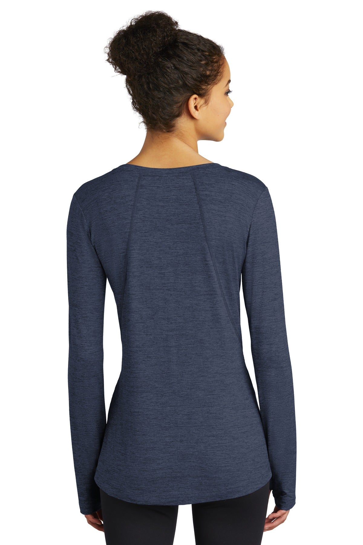 Custom Embroidered Sport-Tek  Women's Exchange 1.5 Long Sleeve Crew. LST710,Dark Denim Heather