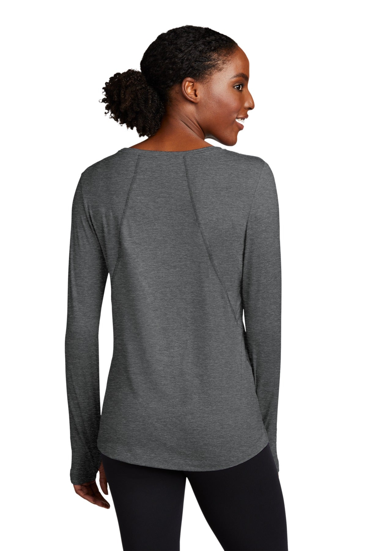 Custom Embroidered Sport-Tek  Women's Exchange 1.5 Long Sleeve Crew. LST710,Graphite Heather