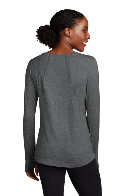 Custom Embroidered Sport-Tek  Women's Exchange 1.5 Long Sleeve Crew. LST710,Graphite Heather