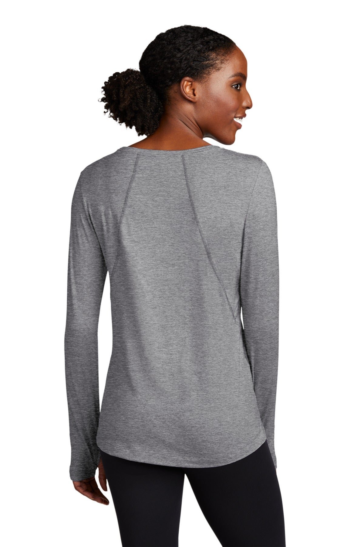 Custom Embroidered Sport-Tek  Women's Exchange 1.5 Long Sleeve Crew. LST710,Grey Heather