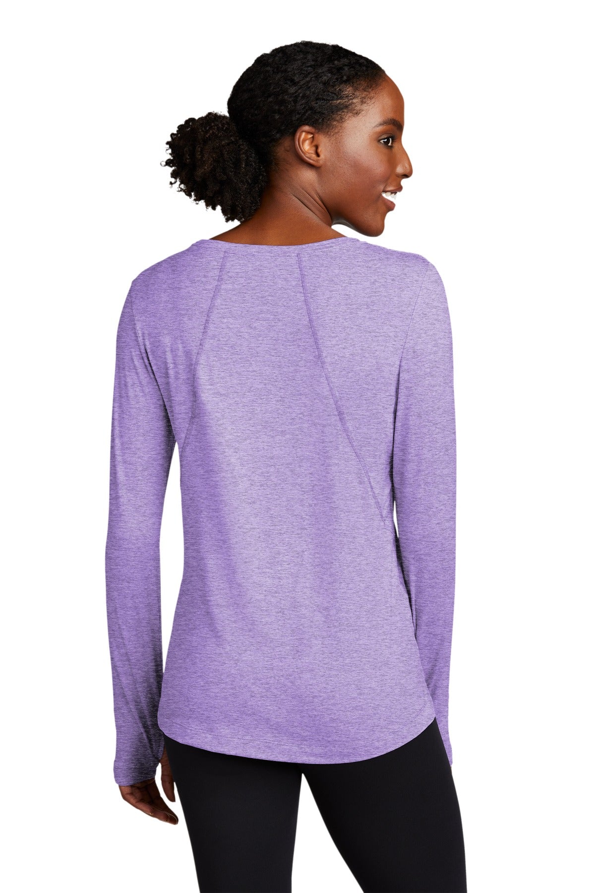 Custom Embroidered Sport-Tek  Women's Exchange 1.5 Long Sleeve Crew. LST710,Hyacinth Heather