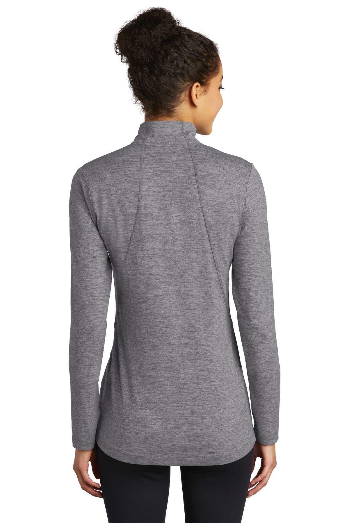 Custom Embroidered Sport-Tek Women's Exchange 1.5 Long Sleeve 1/2-Zip LST711,Grey Heather