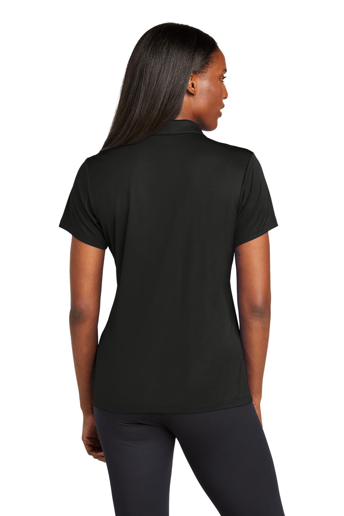 Custom Embroidered Sport-Tek Women's PosiCharge Re-Compete Polo LST725,Black