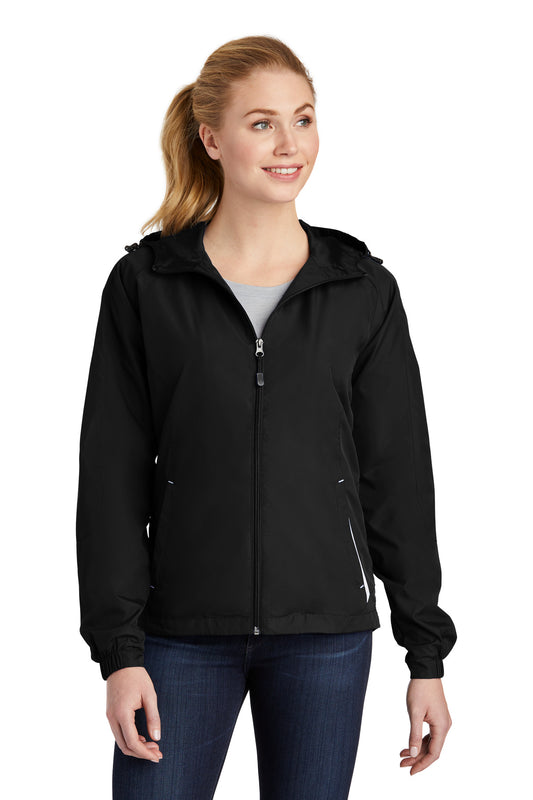 Sport-Tek Women's Colorblock Hooded Raglan Jacket. LST76