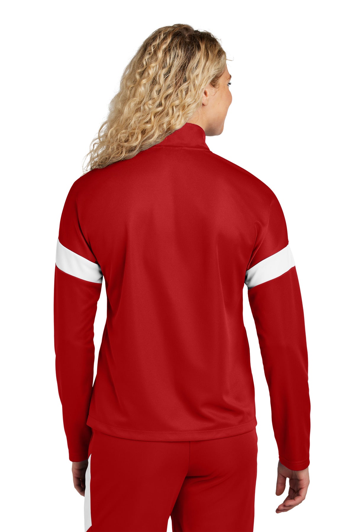 Custom Embroidered Sport-Tek Women's Travel Full-Zip Jacket LST800,Deep Red/ White