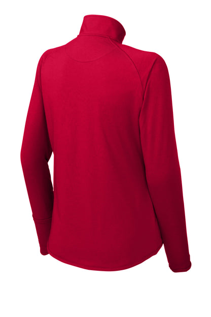 Sport-Tek Women's Sport-Wick Stretch 1/4-Zip Pullover. LST850 Deep Red