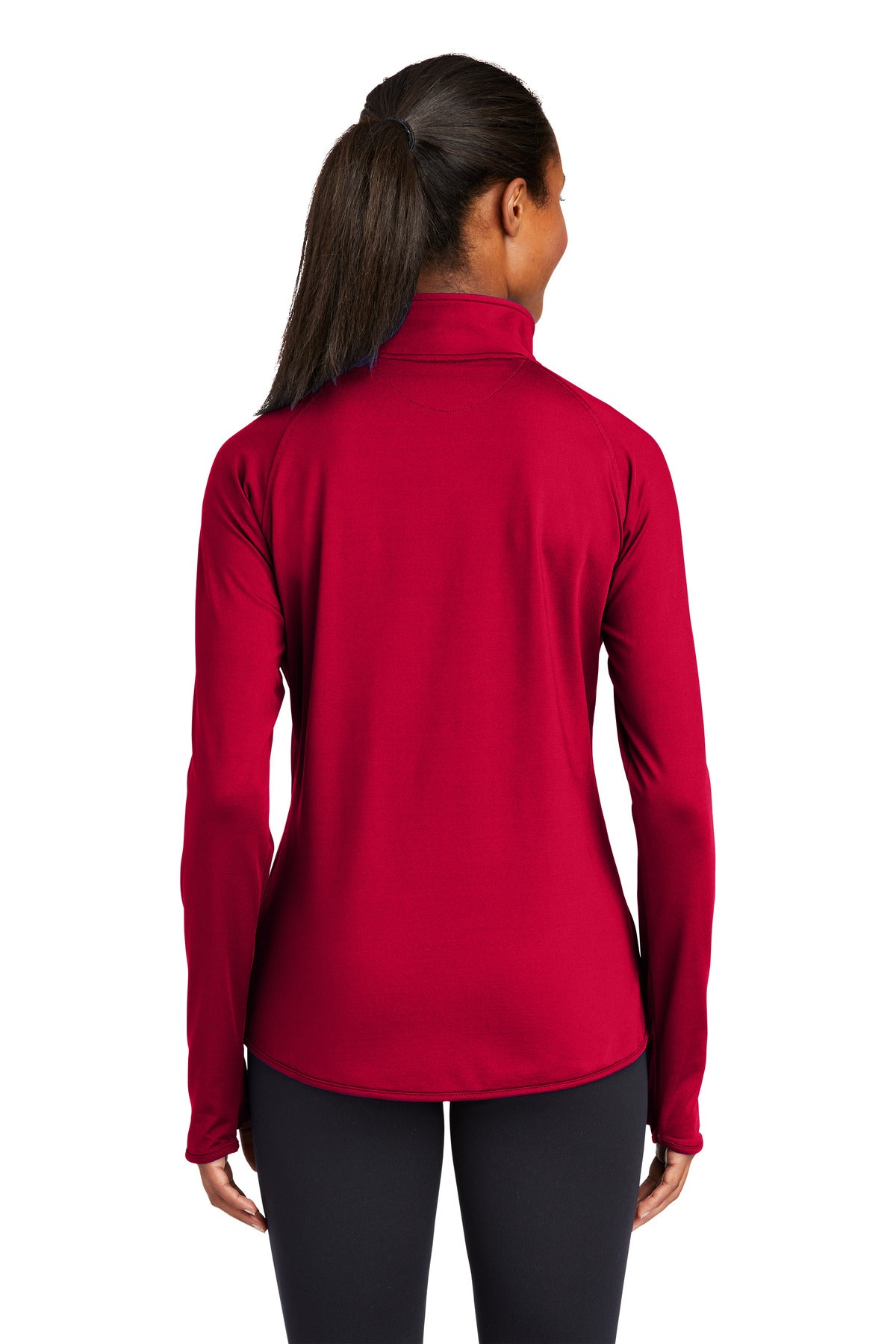Custom Embroidered Sport-Tek Women's Sport-Wick Stretch 1/4-Zip Pullover. LST850,Deep Red