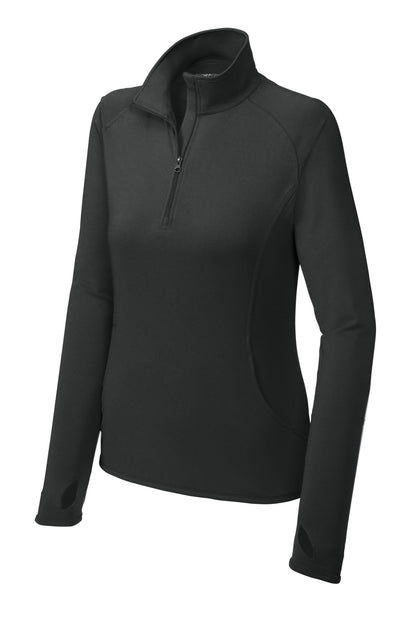 Sport-Tek Women's Sport-Wick Stretch 1/4-Zip Pullover. LST850 Charcoal Grey