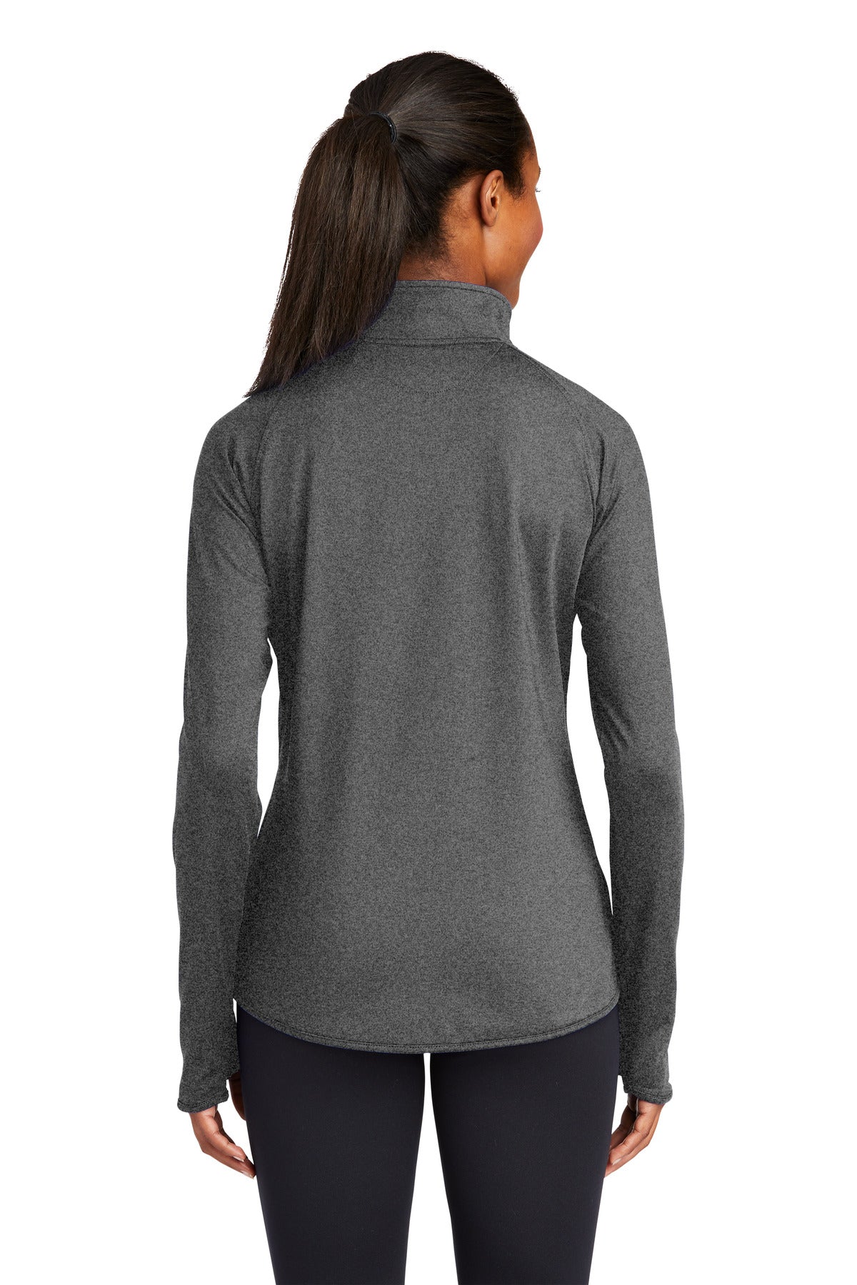 Custom Embroidered Sport-Tek Women's Sport-Wick Stretch 1/4-Zip Pullover. LST850,Charcoal Grey Heather