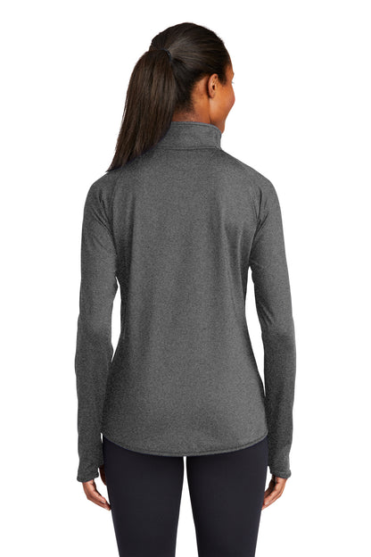 Custom Embroidered Sport-Tek Women's Sport-Wick Stretch 1/4-Zip Pullover. LST850,Charcoal Grey Heather
