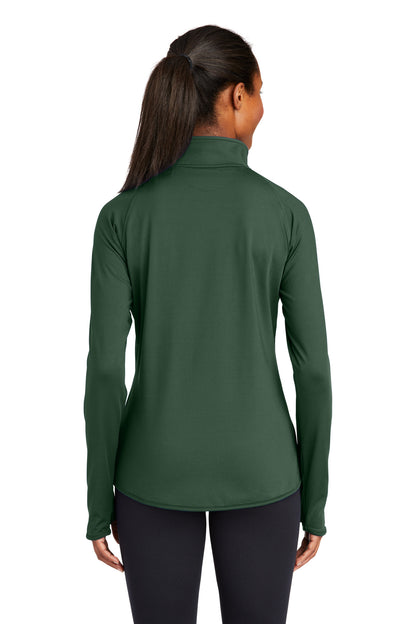 Custom Embroidered Sport-Tek Women's Sport-Wick Stretch 1/4-Zip Pullover. LST850,Forest Green