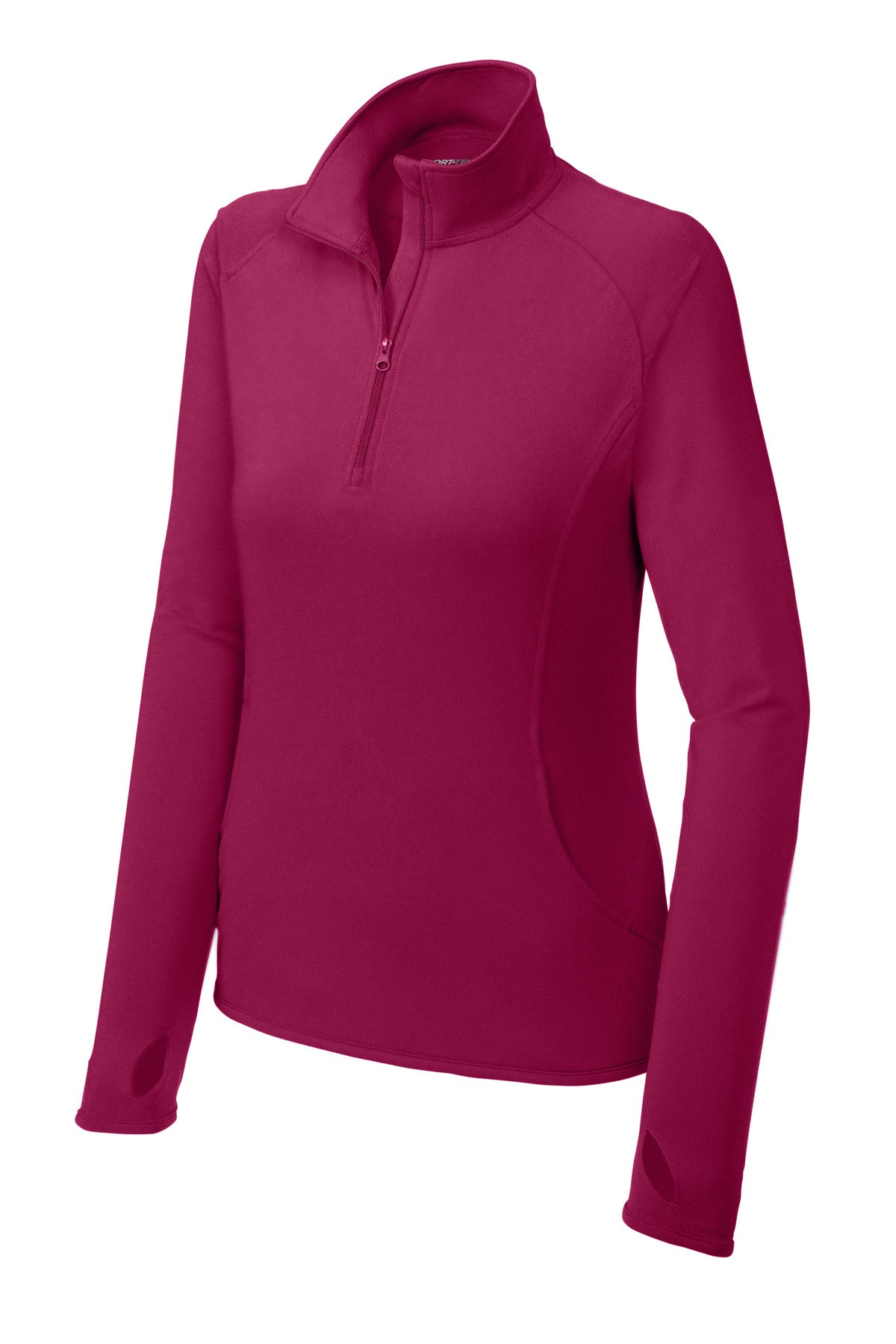Sport-Tek Women's Sport-Wick Stretch 1/4-Zip Pullover. LST850 Pink Rush