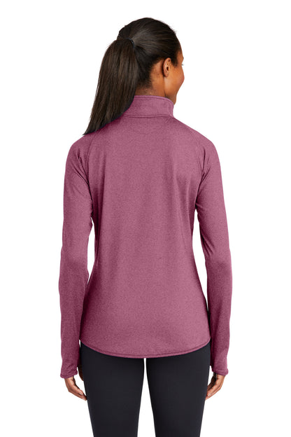 Custom Embroidered Sport-Tek Women's Sport-Wick Stretch 1/4-Zip Pullover. LST850,Pink Rush Heather