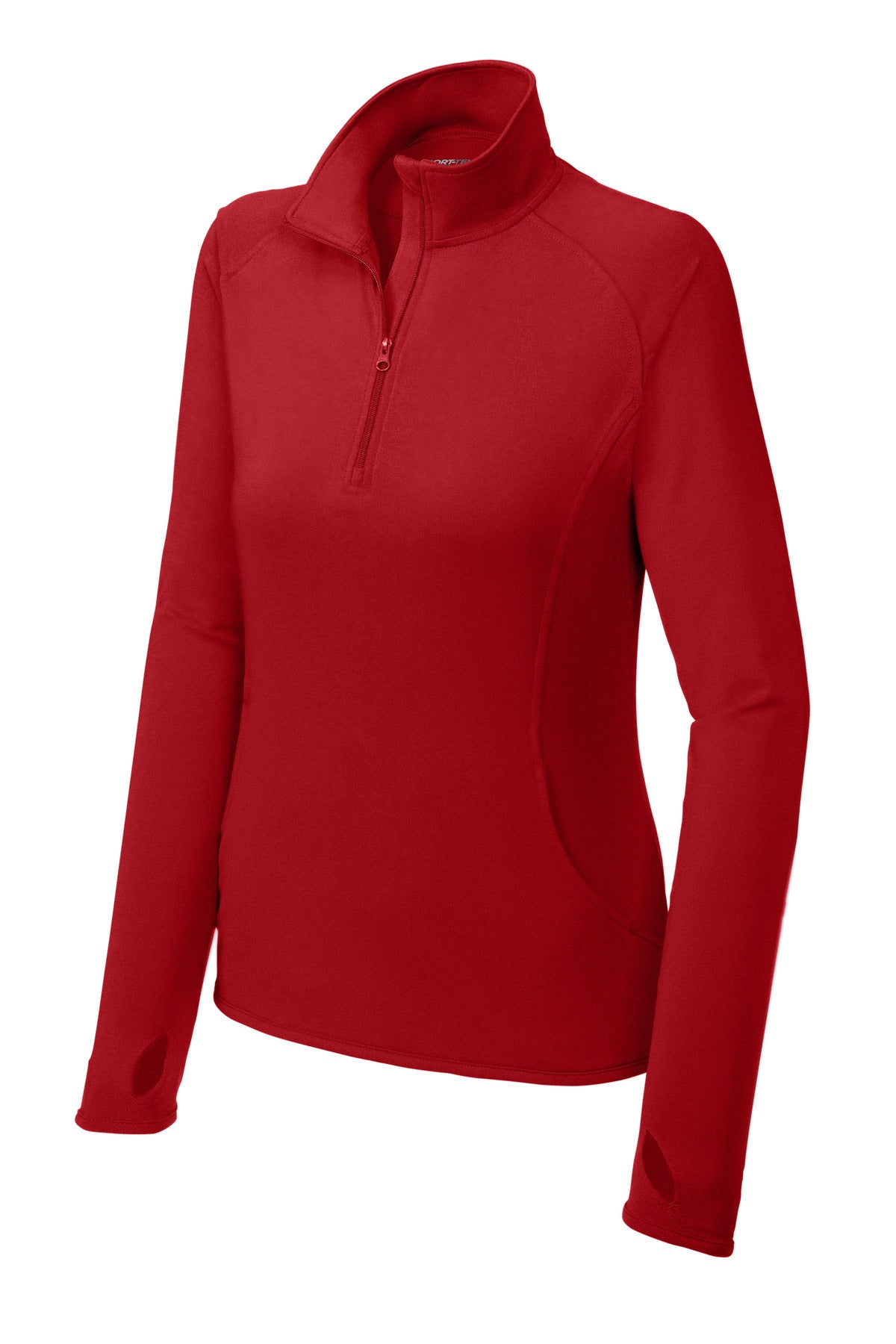 Sport-Tek Women's Sport-Wick Stretch 1/4-Zip Pullover. LST850 True Red