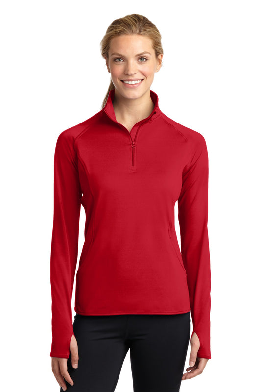 Sport-Tek Women's Sport-Wick Stretch 1/4-Zip Pullover. LST850 True Red