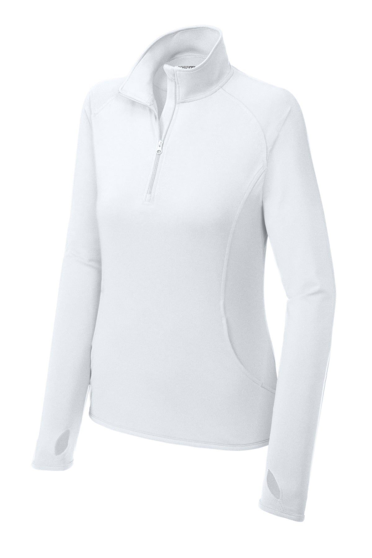 Sport-Tek Women's Sport-Wick Stretch 1/4-Zip Pullover. LST850 White