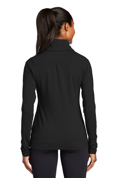 Custom Embroidered Sport-Tek Women's Sport-Wick Stretch Full-Zip Jacket. LST852,Black
