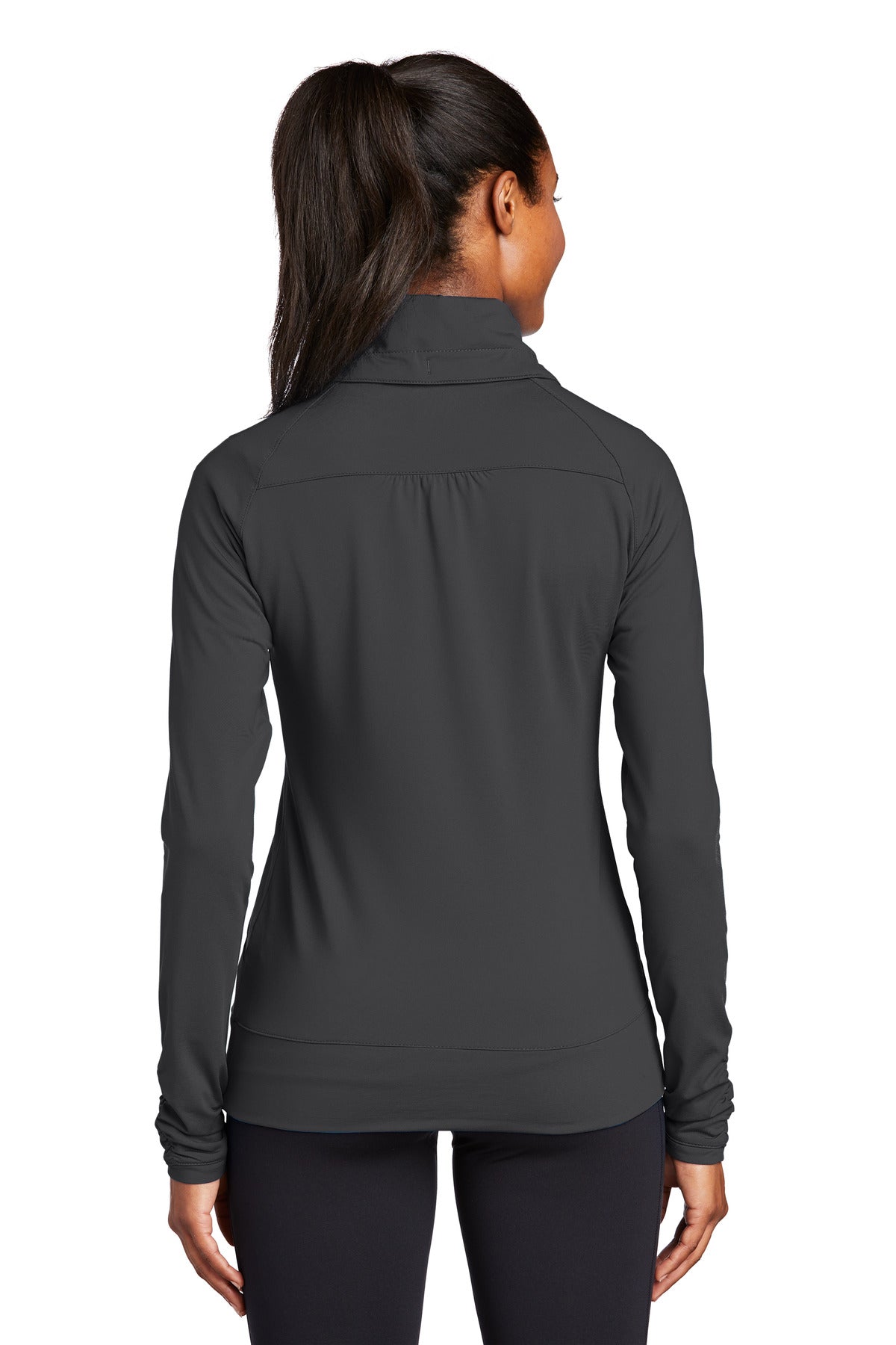 Custom Embroidered Sport-Tek Women's Sport-Wick Stretch Full-Zip Jacket. LST852,Charcoal Grey