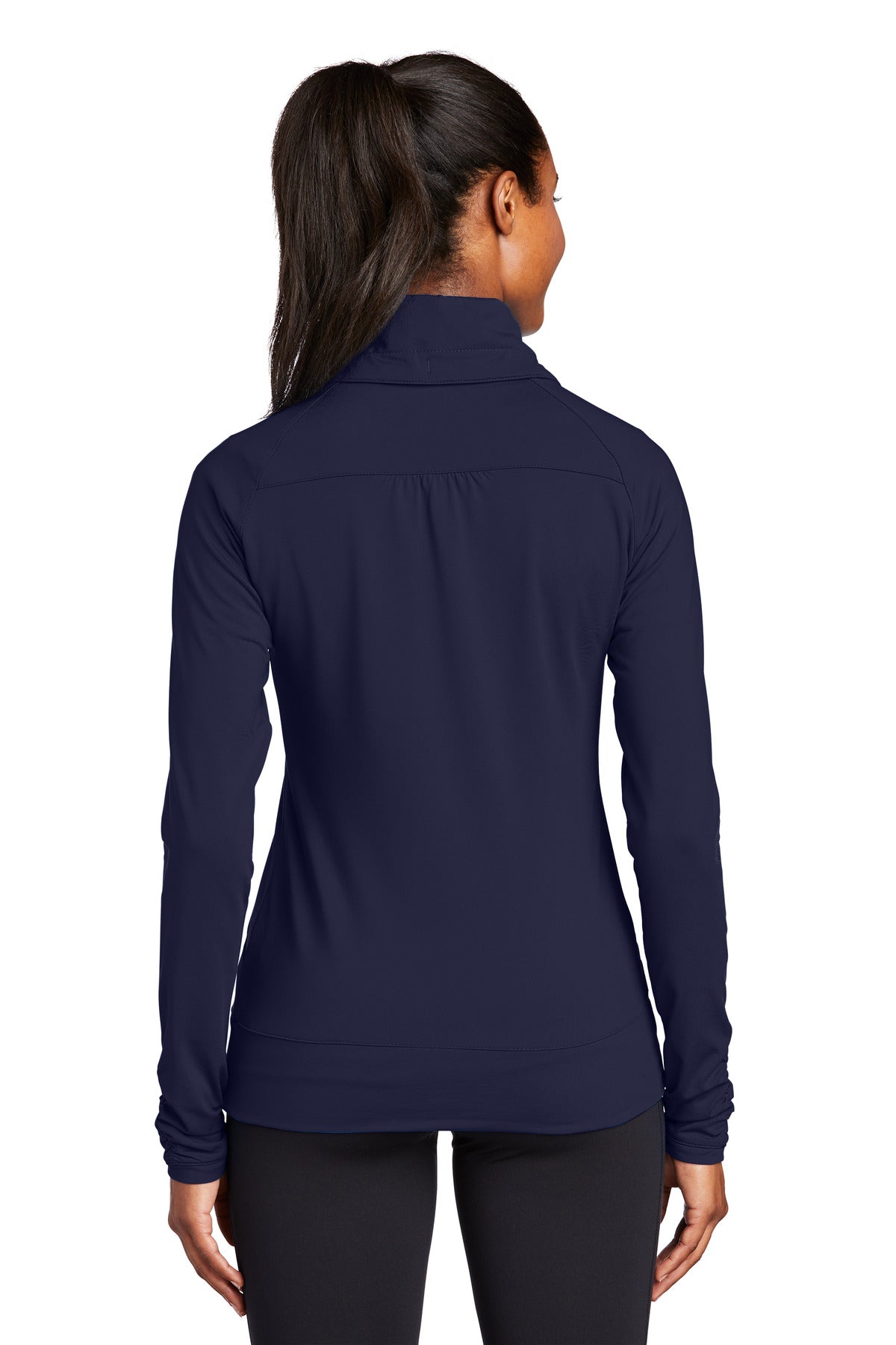 Custom Embroidered Sport-Tek Women's Sport-Wick Stretch Full-Zip Jacket. LST852,True Navy
