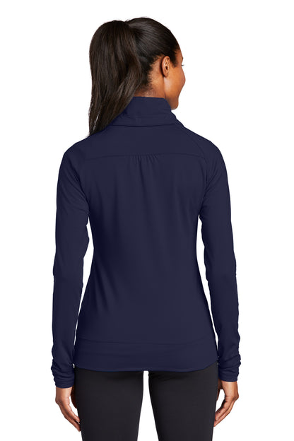 Custom Embroidered Sport-Tek Women's Sport-Wick Stretch Full-Zip Jacket. LST852,True Navy