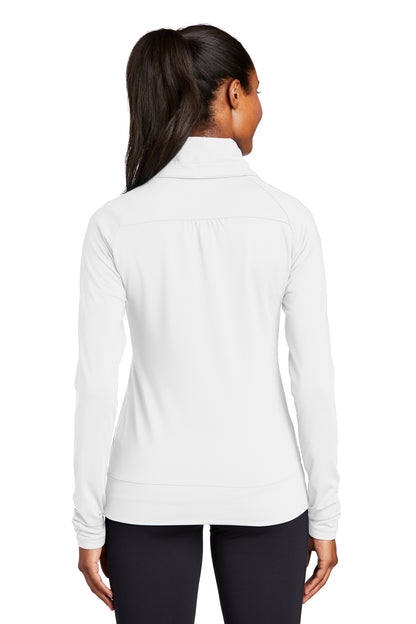 Custom Embroidered Sport-Tek Women's Sport-Wick Stretch Full-Zip Jacket. LST852,White