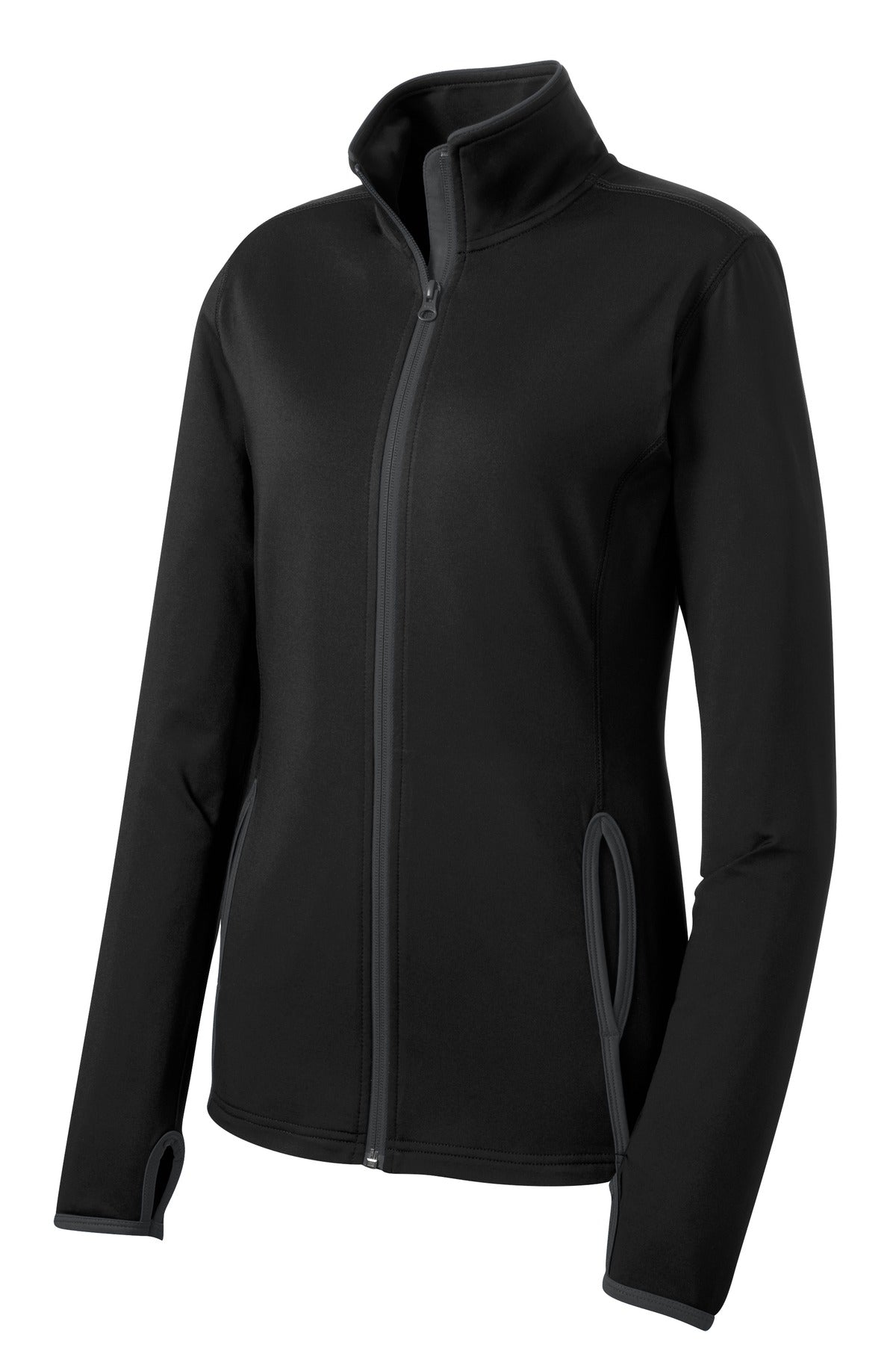 Sport-Tek Women's Sport-Wick Stretch Contrast Full-Zip Jacket.  LST853