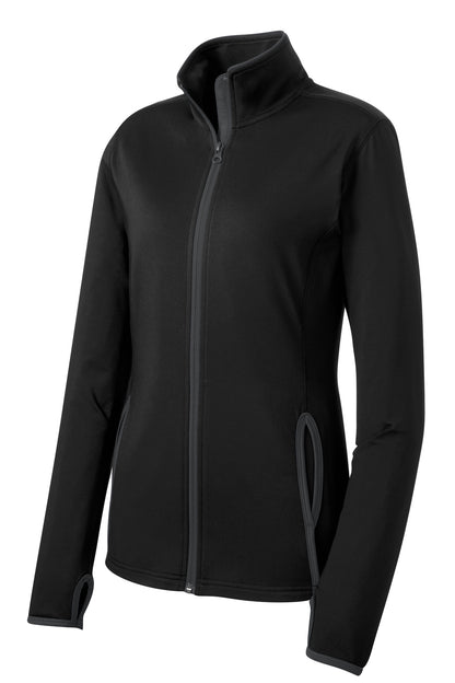 Sport-Tek Women's Sport-Wick Stretch Contrast Full-Zip Jacket.  LST853