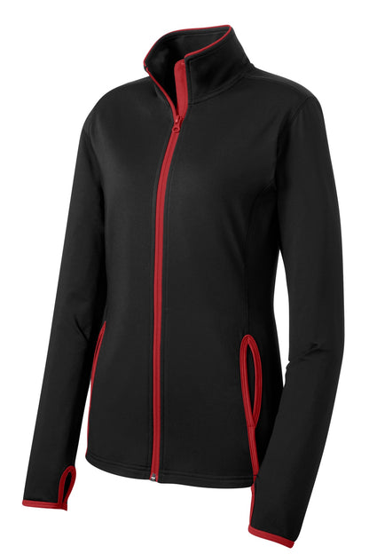 Sport-Tek Women's Sport-Wick Stretch Contrast Full-Zip Jacket.  LST853