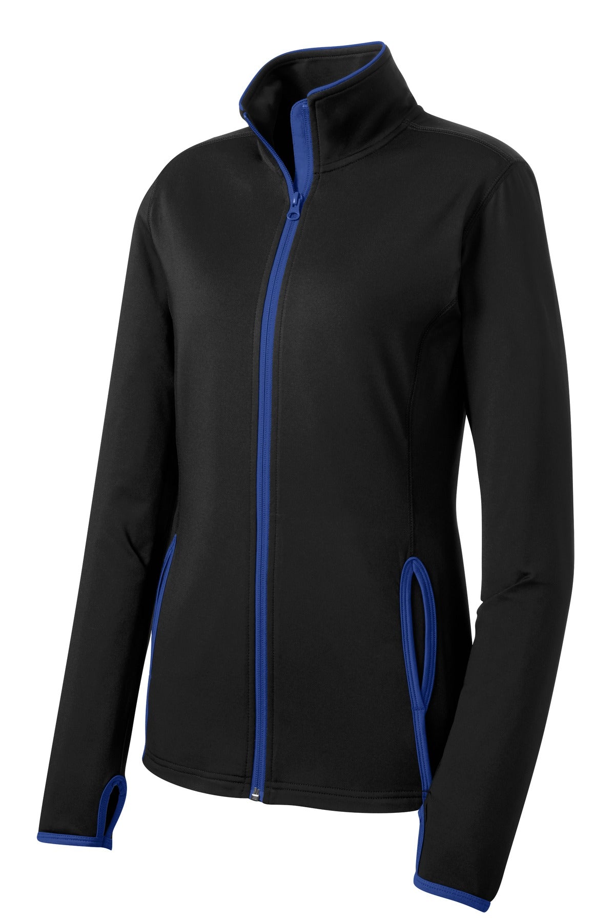 Sport-Tek Women's Sport-Wick Stretch Contrast Full-Zip Jacket.  LST853