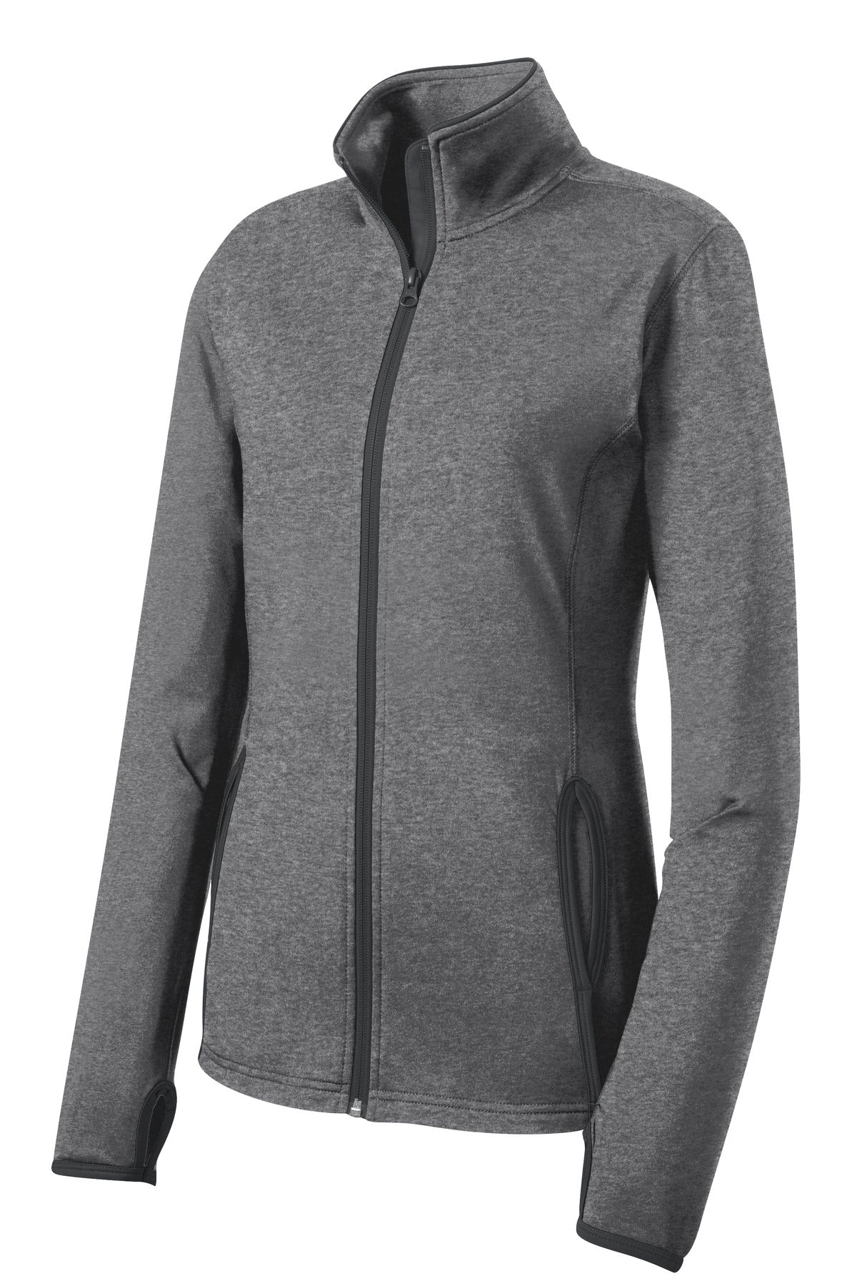 Sport-Tek Women's Sport-Wick Stretch Contrast Full-Zip Jacket.  LST853