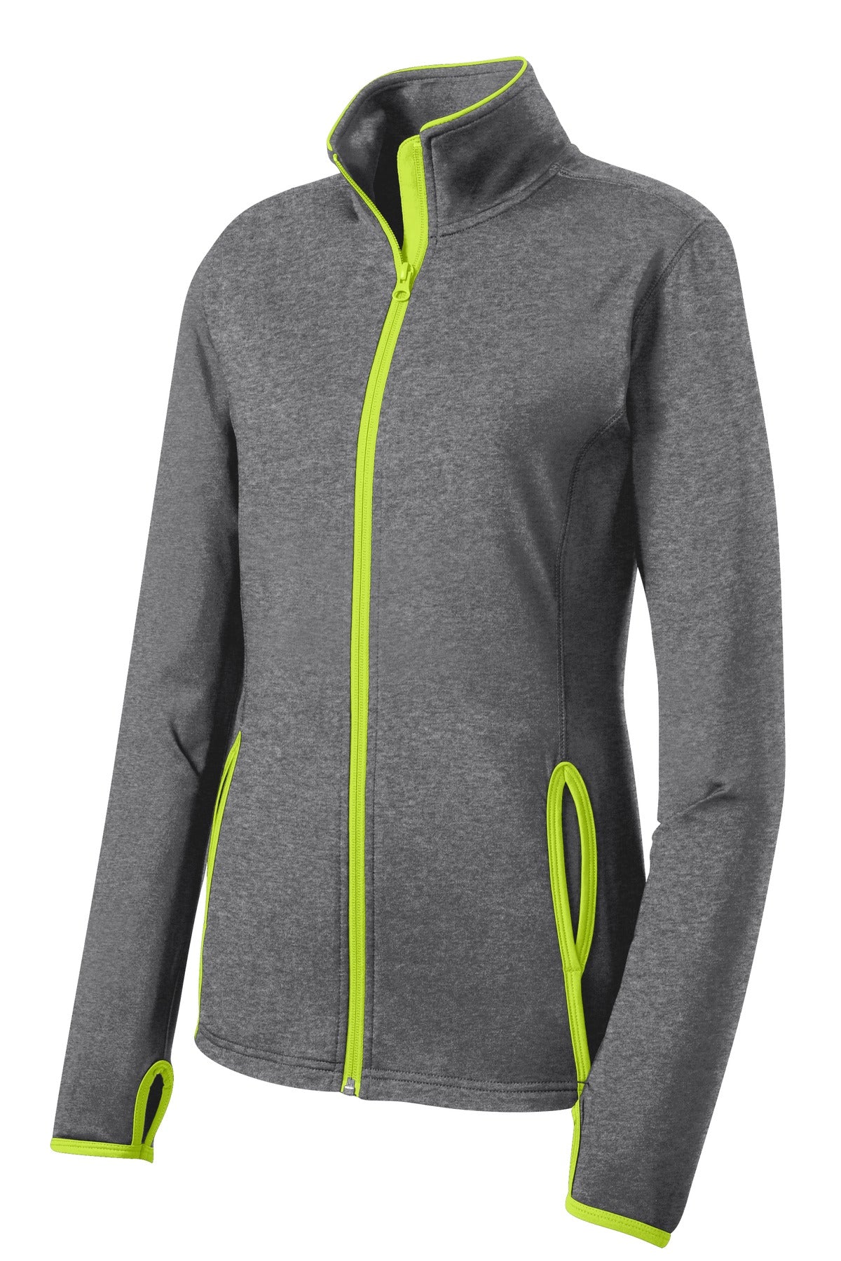 Sport-Tek Women's Sport-Wick Stretch Contrast Full-Zip Jacket.  LST853