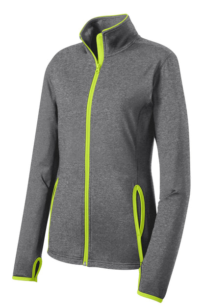 Sport-Tek Women's Sport-Wick Stretch Contrast Full-Zip Jacket.  LST853