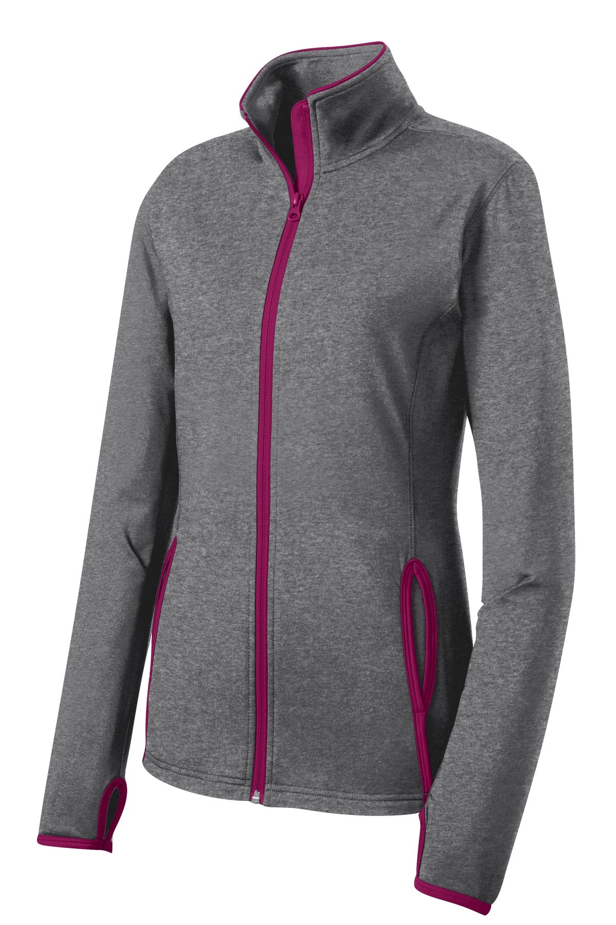 Sport-Tek Women's Sport-Wick Stretch Contrast Full-Zip Jacket.  LST853
