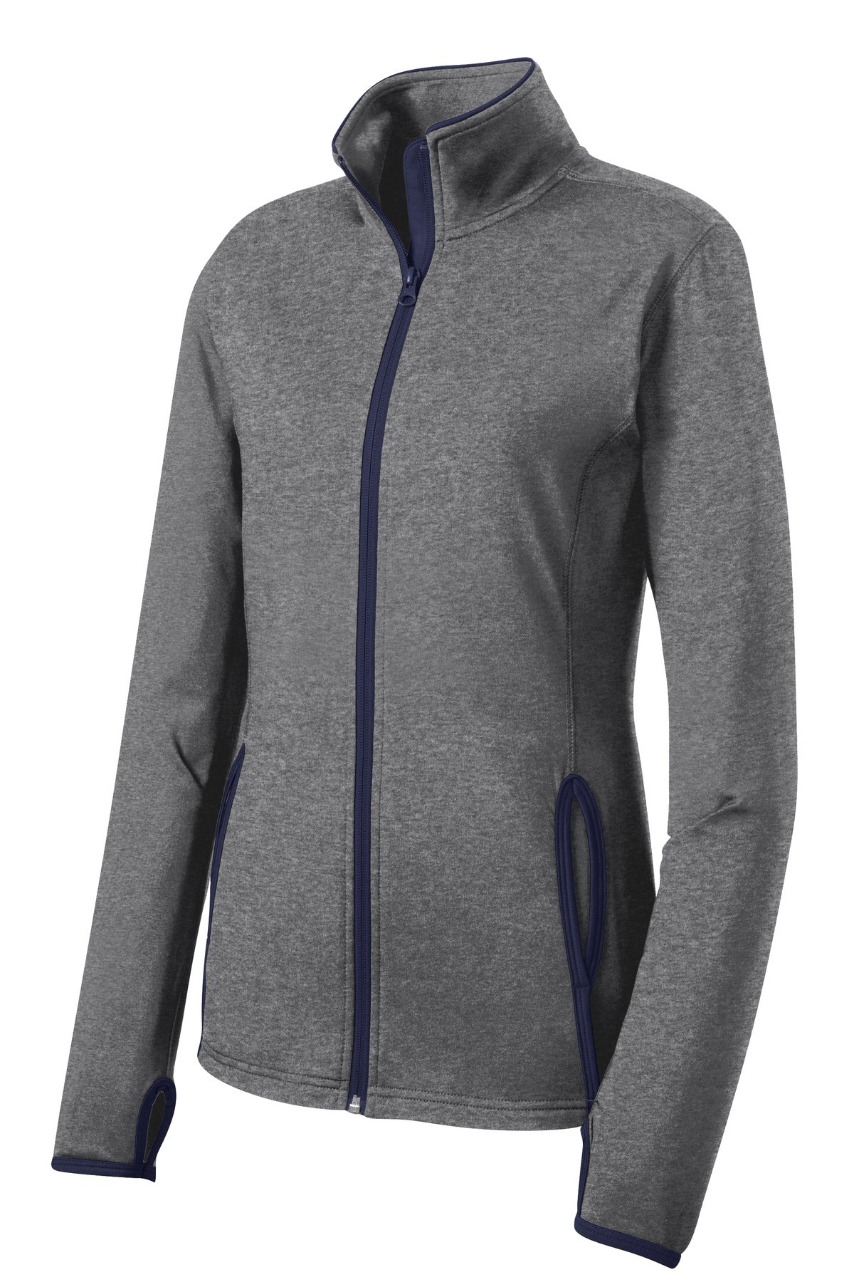 Sport-Tek Women's Sport-Wick Stretch Contrast Full-Zip Jacket.  LST853