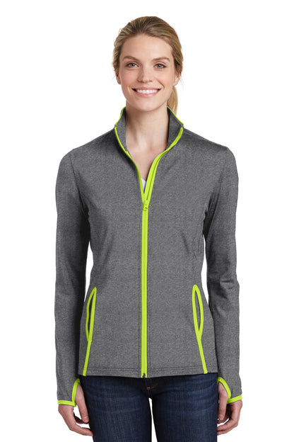 Sport-Tek Women's Sport-Wick Stretch Contrast Full-Zip Jacket.  LST853