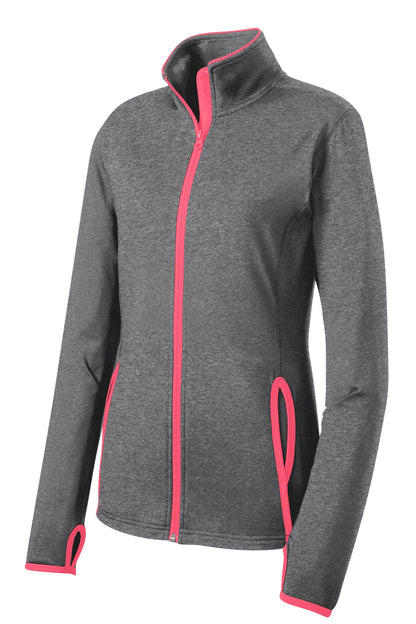 Sport-Tek Women's Sport-Wick Stretch Contrast Full-Zip Jacket.  LST853