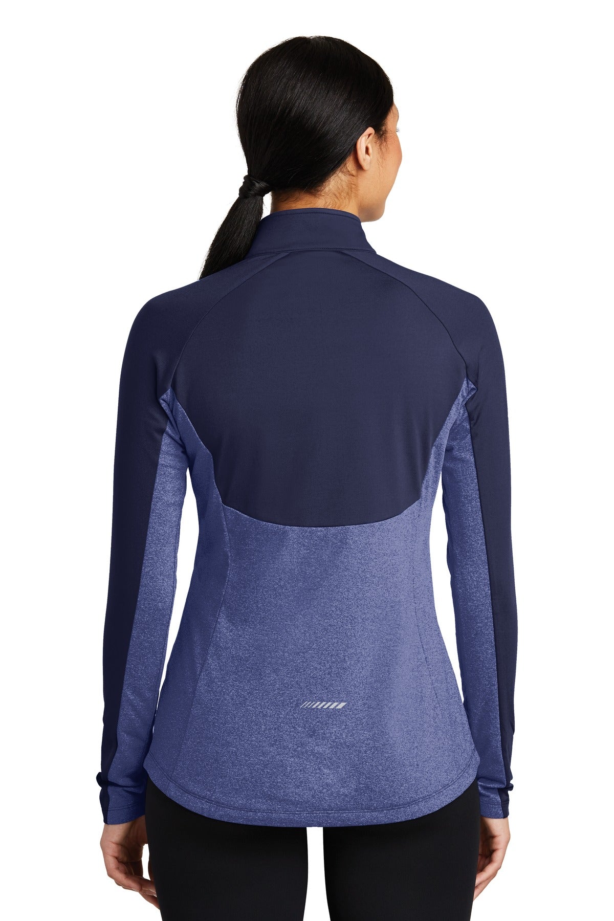 Custom Embroidered Sport-Tek Women's Sport-Wick Stretch Contrast 1/4-Zip Pullover. LST854,True Navy/ True Navy Heather