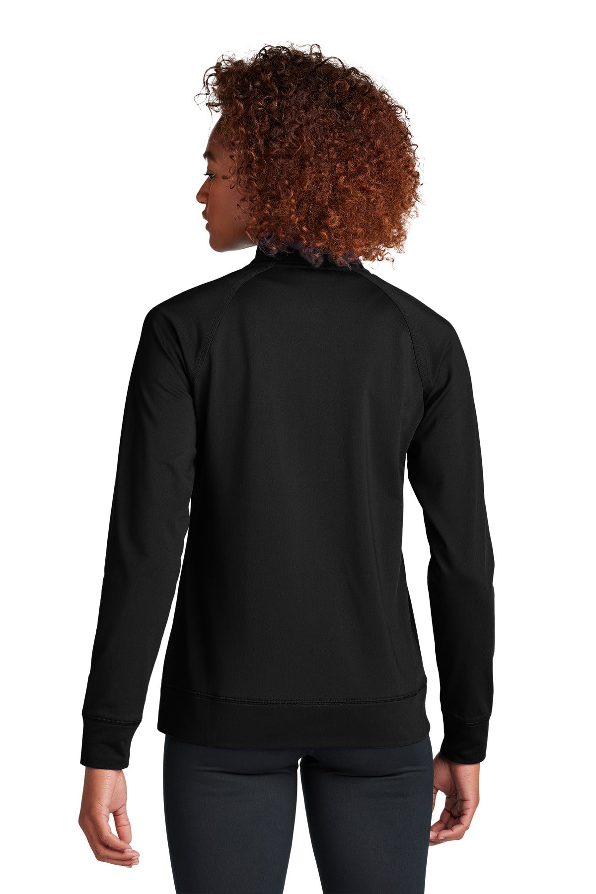 Custom Embroidered Sport-Tek Women's Sport-Wick Stretch Full-Zip Cadet Jacket LST857,Black