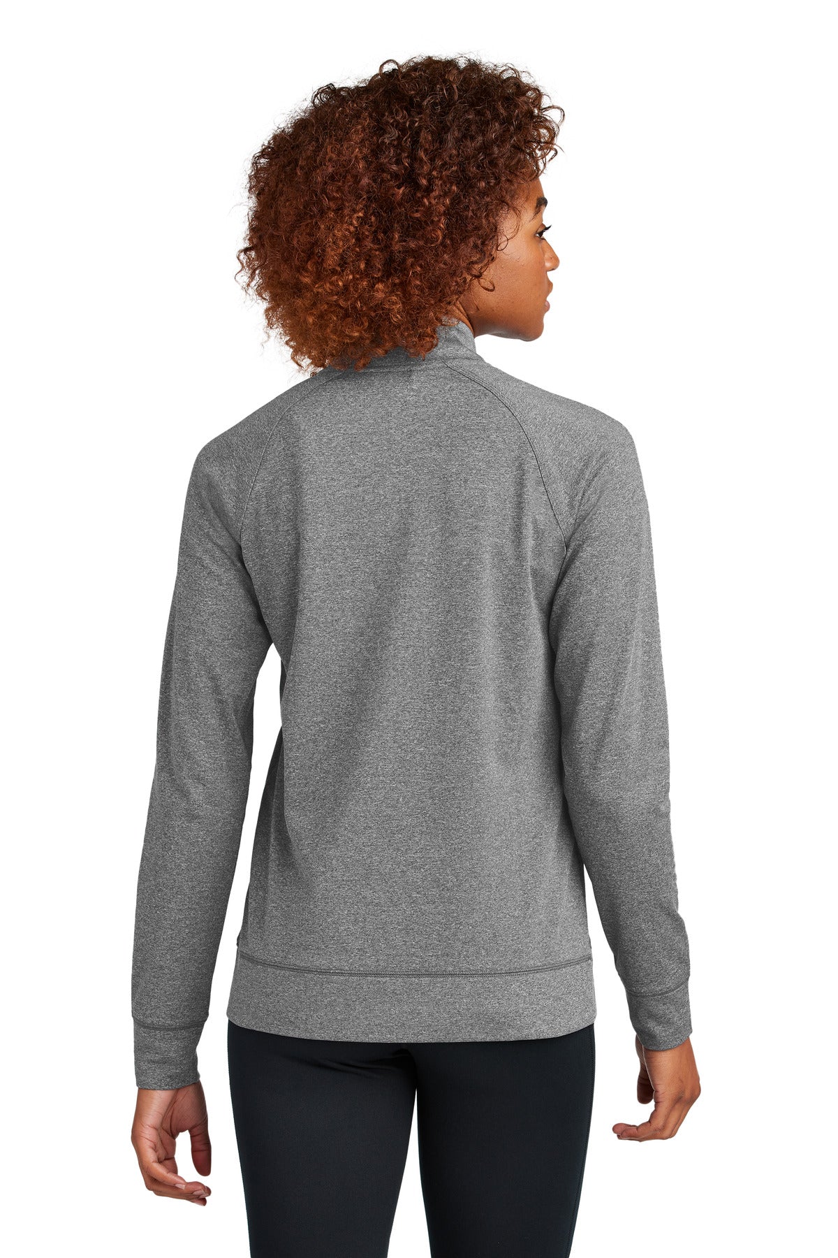 Custom Embroidered Sport-Tek Women's Sport-Wick Stretch Full-Zip Cadet Jacket LST857,Charcoal Grey Heather