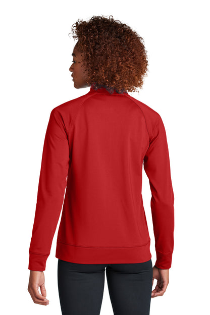 Custom Embroidered Sport-Tek Women's Sport-Wick Stretch Full-Zip Cadet Jacket LST857,Deep Red