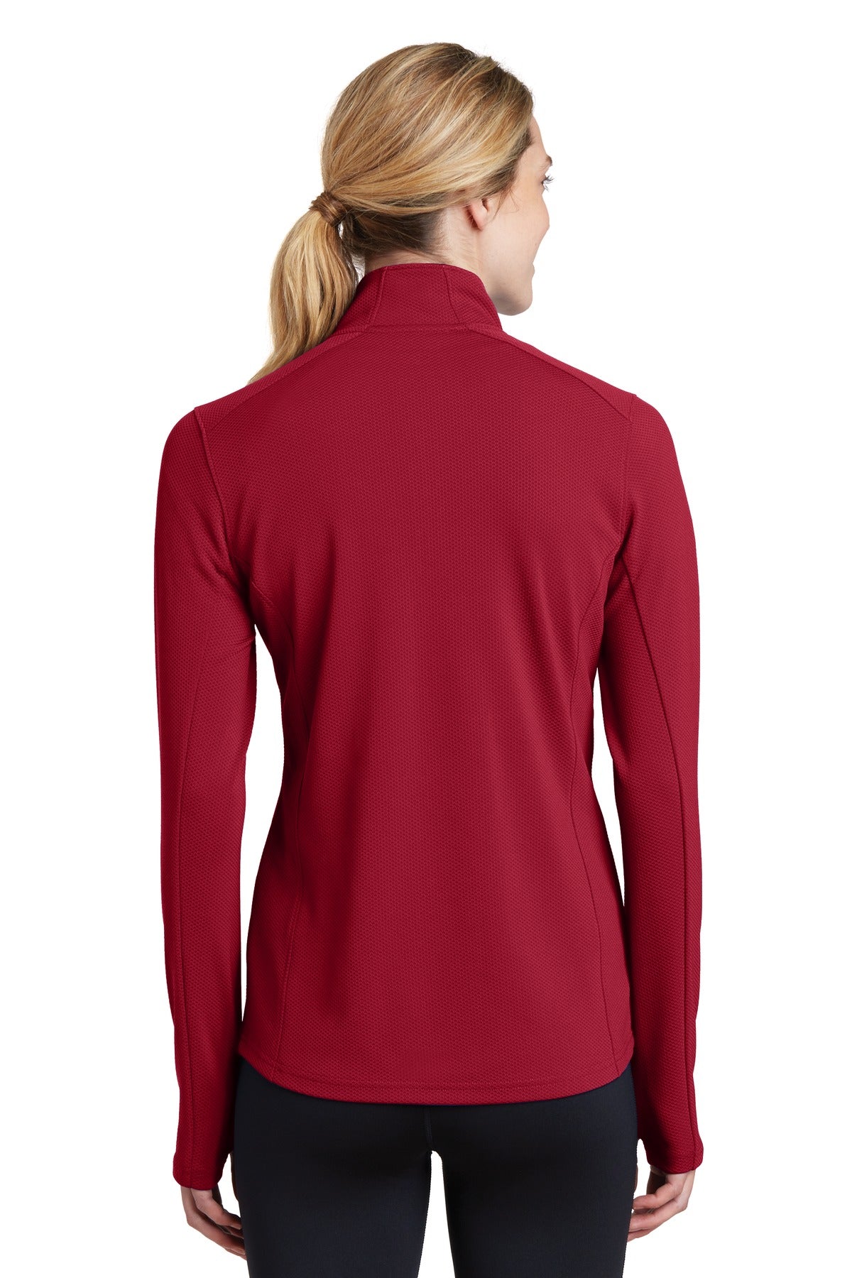 Custom Embroidered Sport-Tek Women's Sport-Wick Textured 1/4-Zip Pullover.  LST860,Deep Red