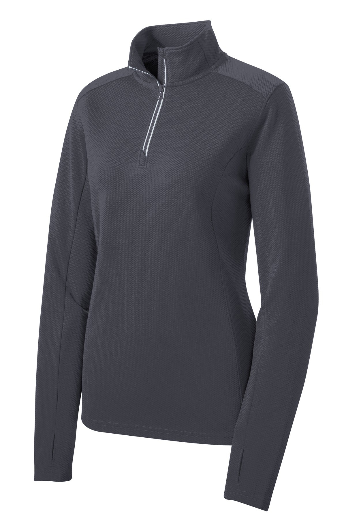 Sport-Tek Women's Sport-Wick Textured 1/4-Zip Pullover.  LST860