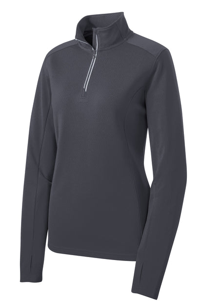 Sport-Tek Women's Sport-Wick Textured 1/4-Zip Pullover.  LST860